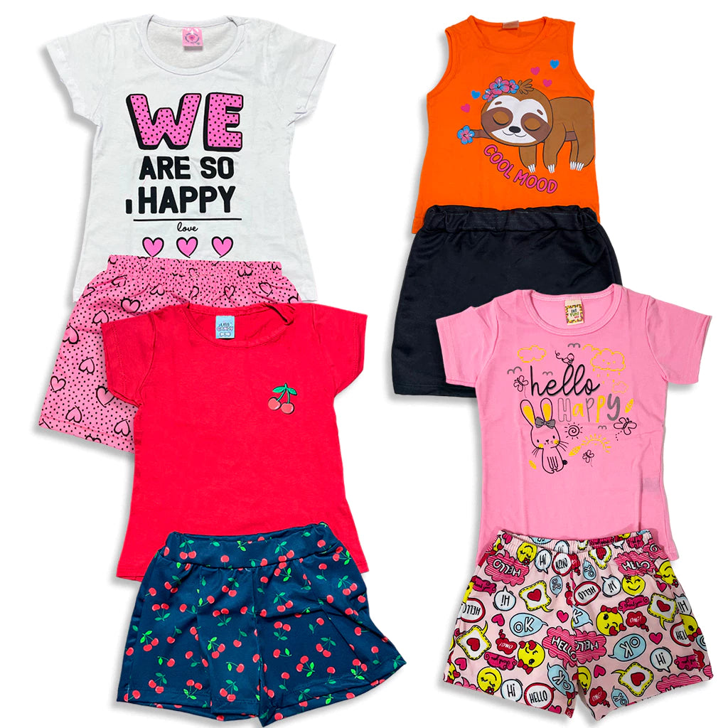 Kit 10 peças 5 Conjunto Roupa Infantil Menina- SORTIDOS