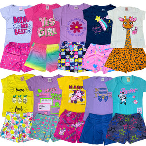 Kit 10 peças 5 Conjunto Roupa Infantil Menina- SORTIDOS